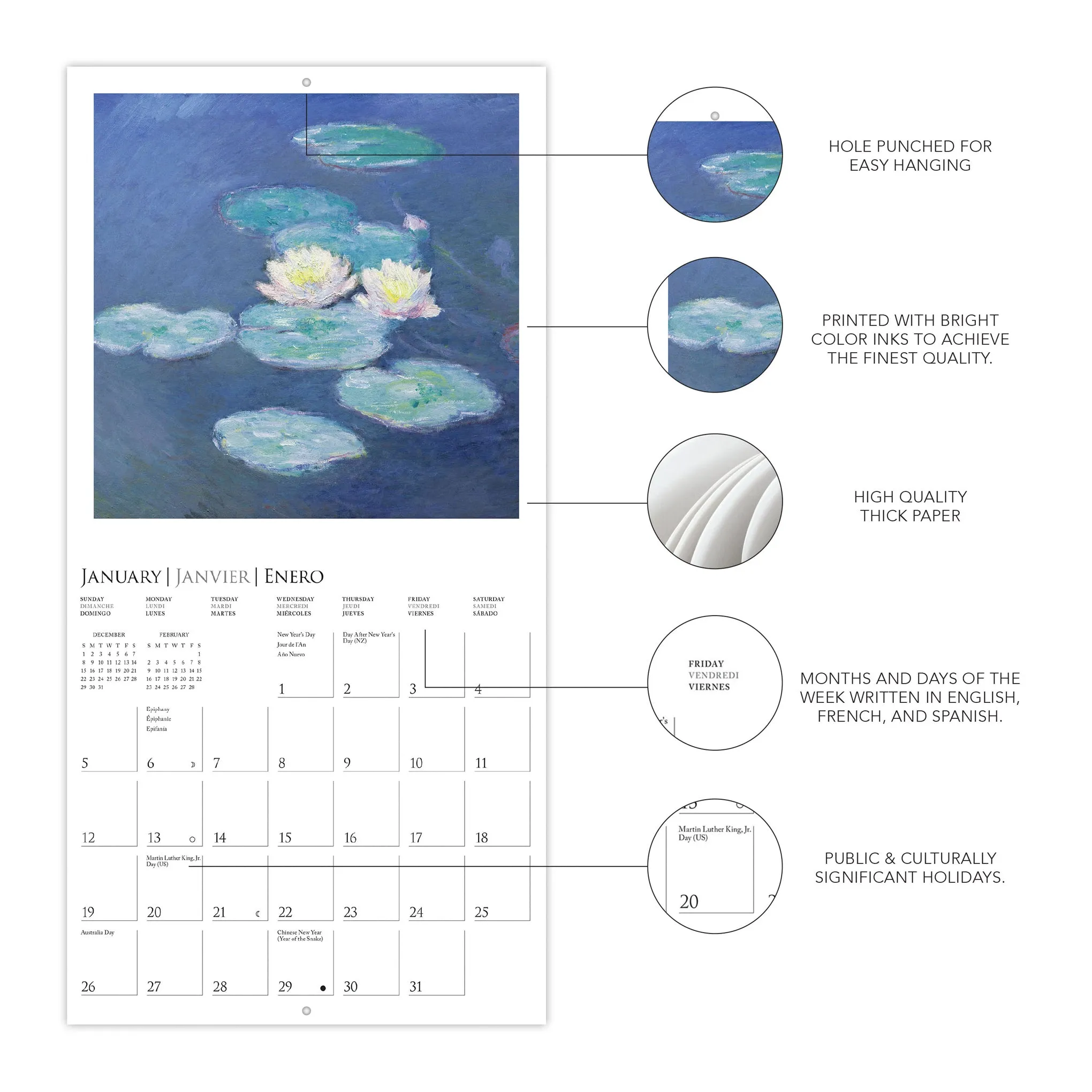2025 Claude Monet Mini Wall Calendar