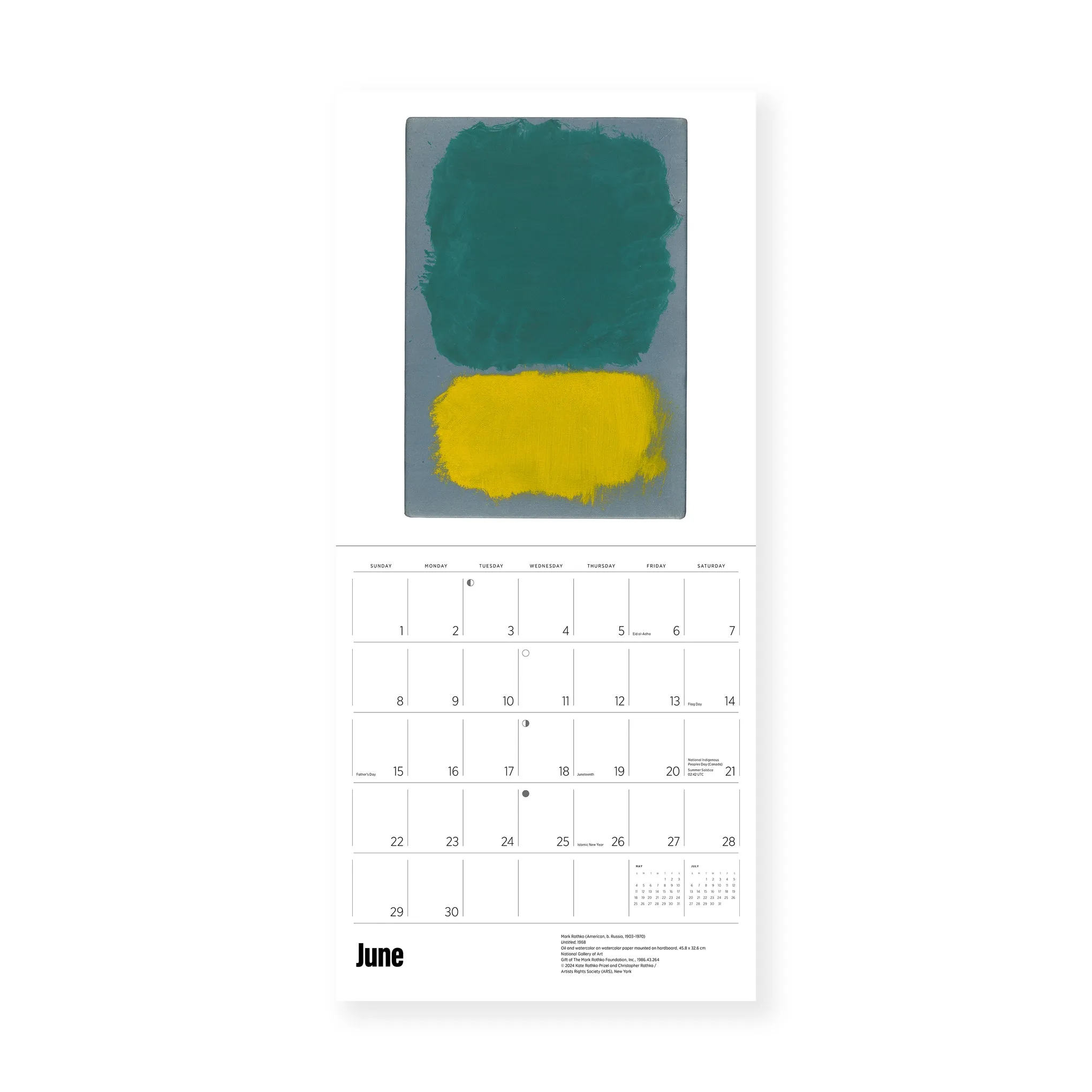 2025 Mark Rothko Wall Calendar