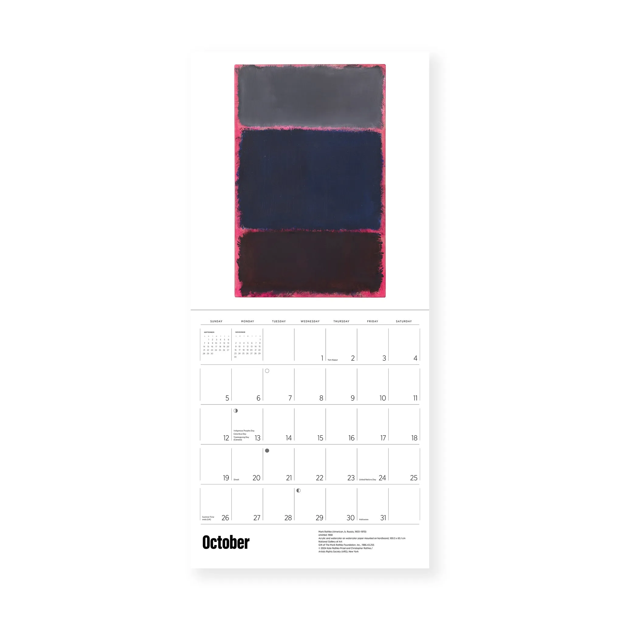 2025 Mark Rothko Wall Calendar