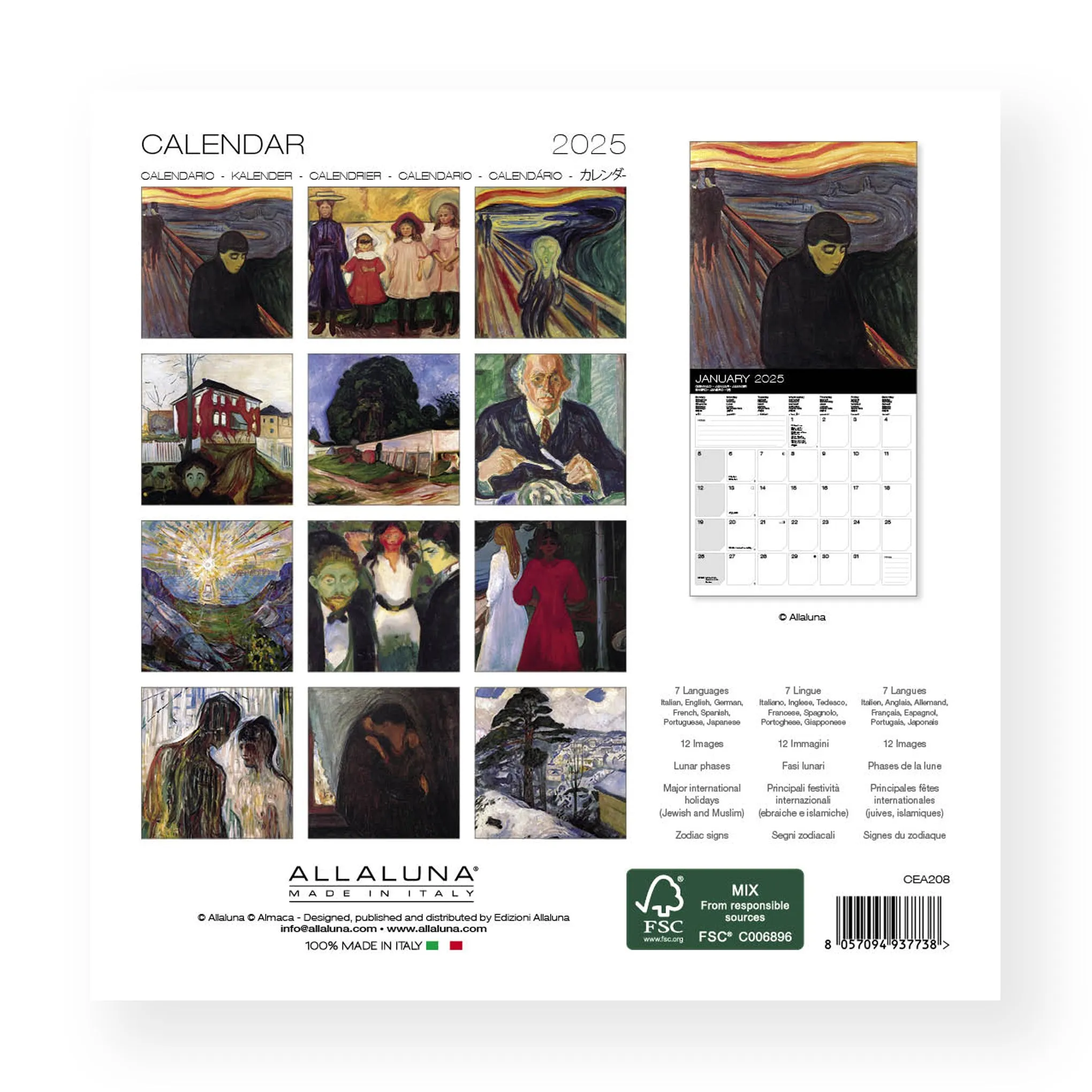 2025 Mini Edvard Munch Calendar
