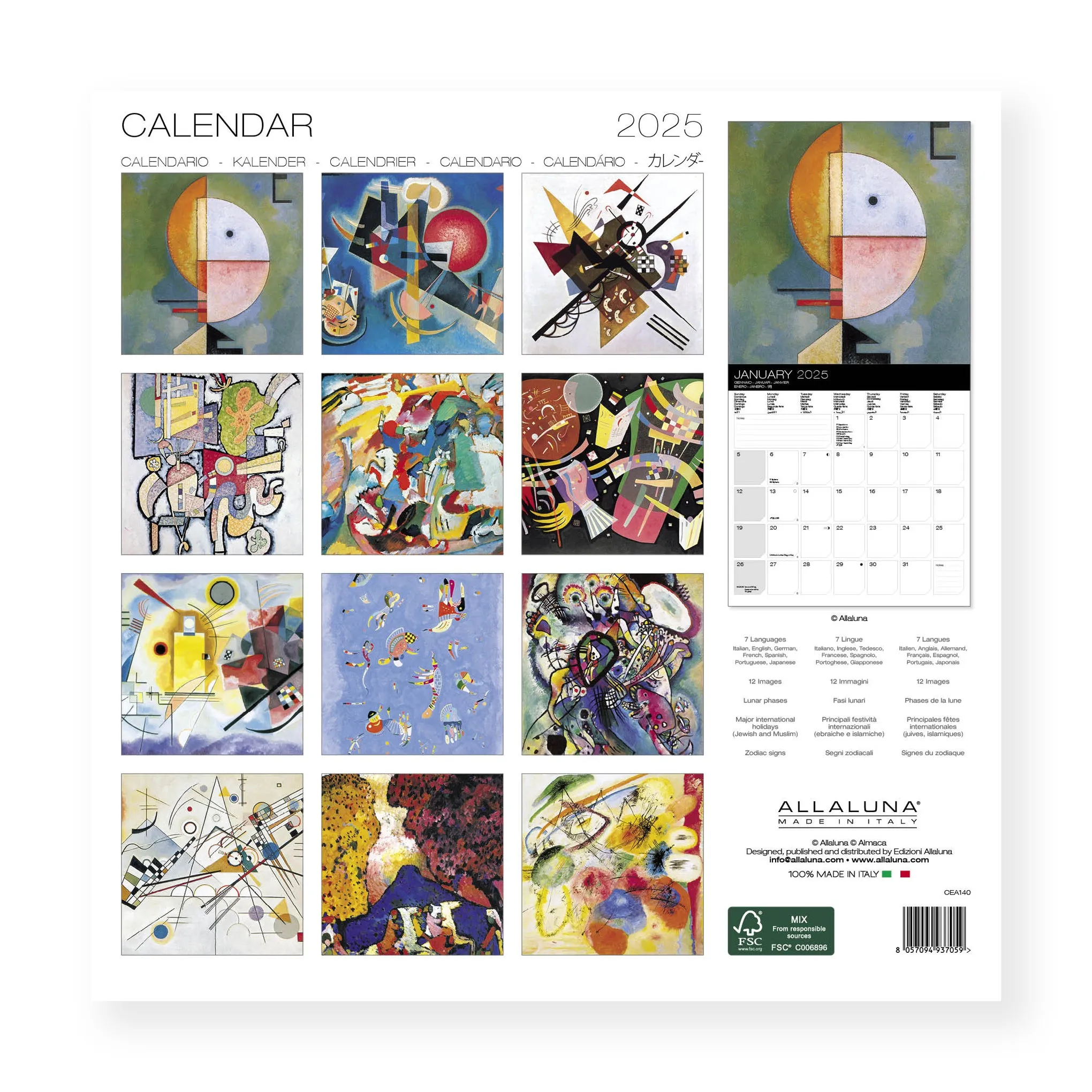 2025 Wassily Kandinsky Wall Calendar