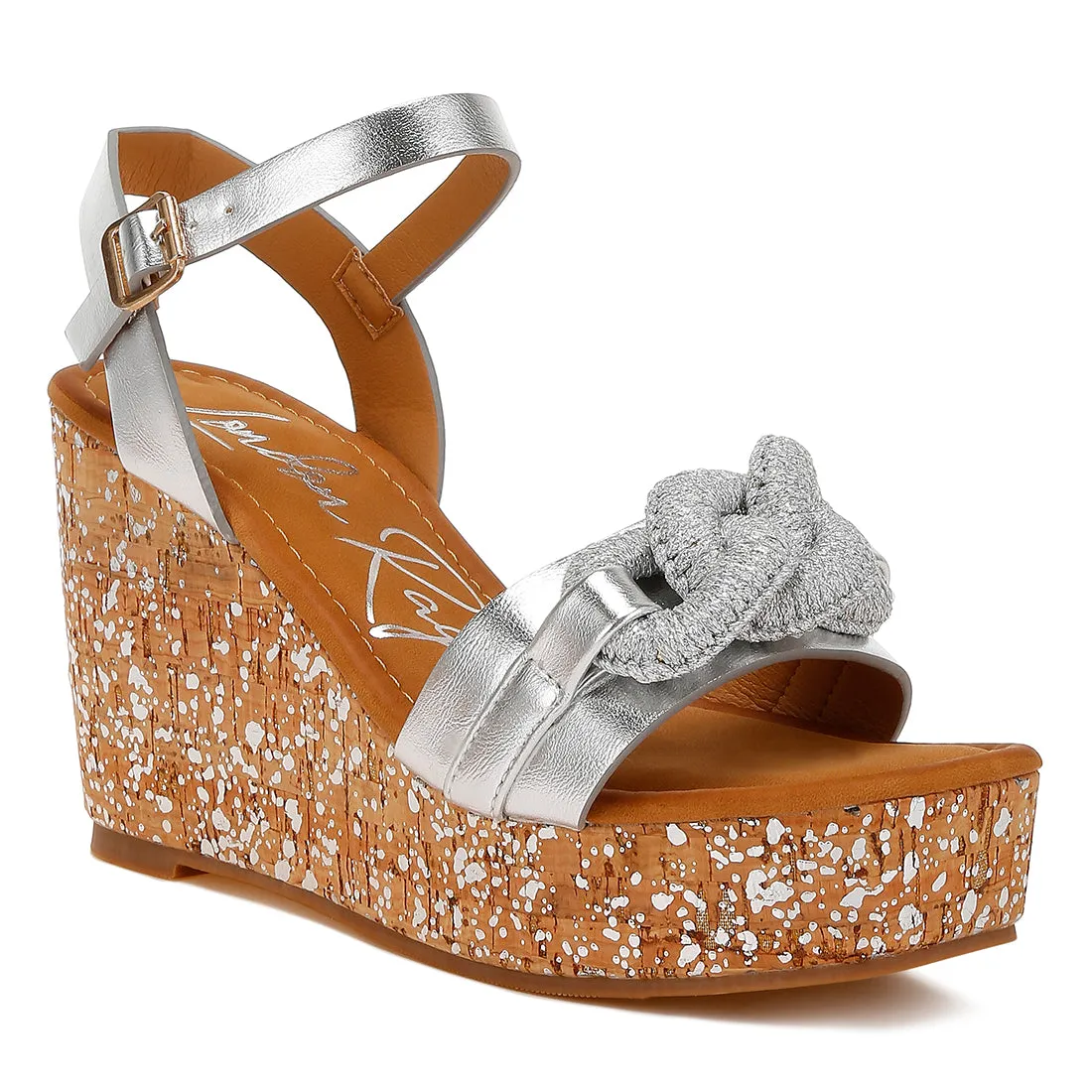 Chain Link Detail Wedge Sandals
