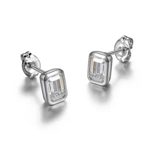 Emerald Bezel Earrings