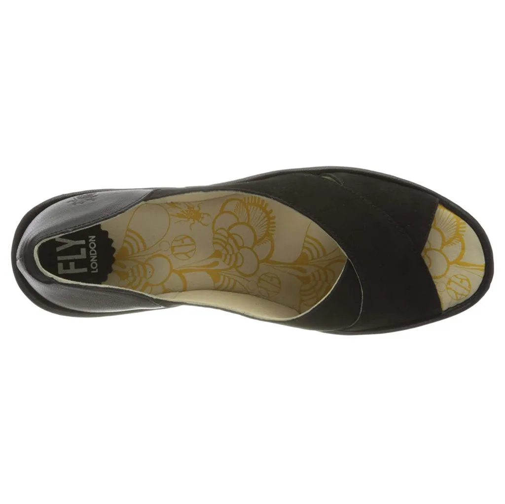 Fly London Yoma307Fly Cupido Mousse Leather Women's Wedge Heel Peep Toe Sandals
