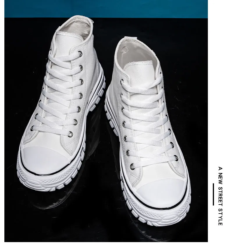 Men's Breathable High Top Trend Casual Canvas Shoes