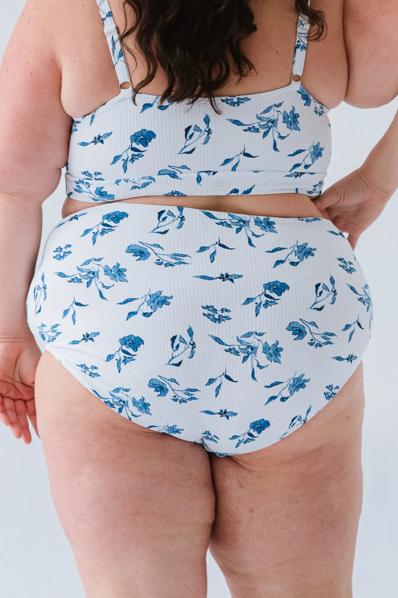 Wave Bottom | Ocean Blue Floral
