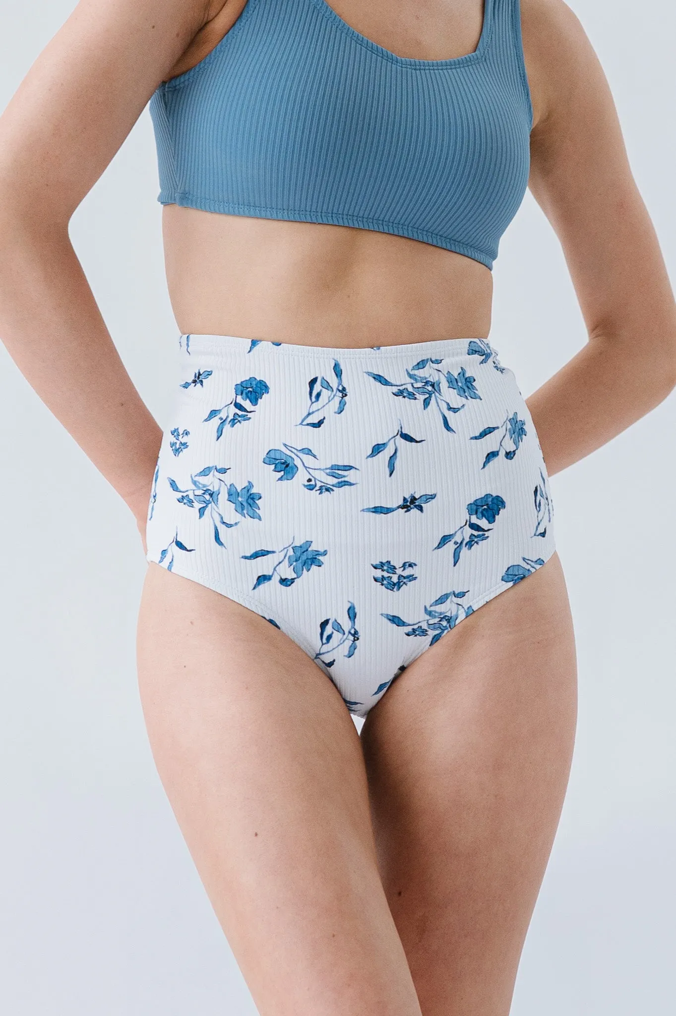 Wave Bottom | Ocean Blue Floral