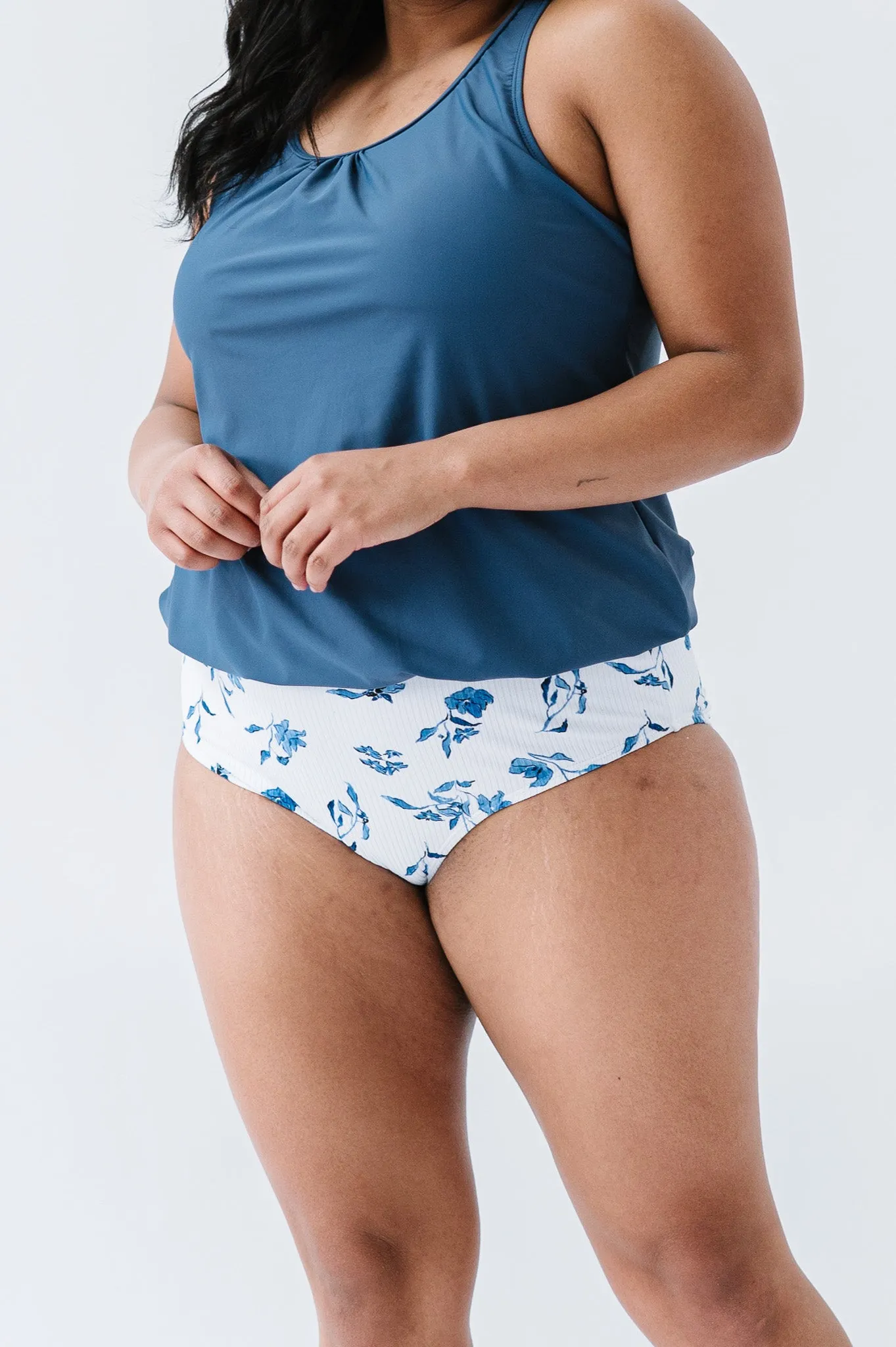 Wave Bottom | Ocean Blue Floral