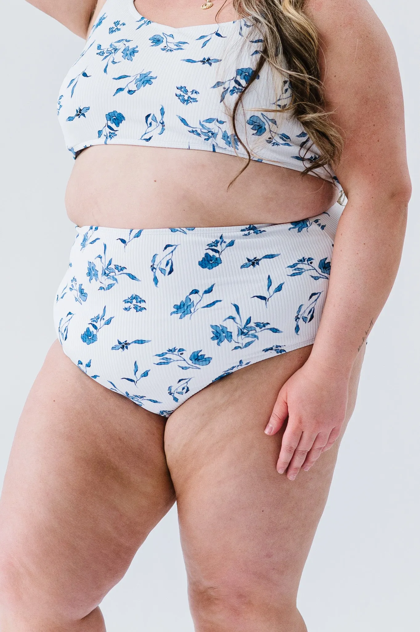 Wave Bottom | Ocean Blue Floral