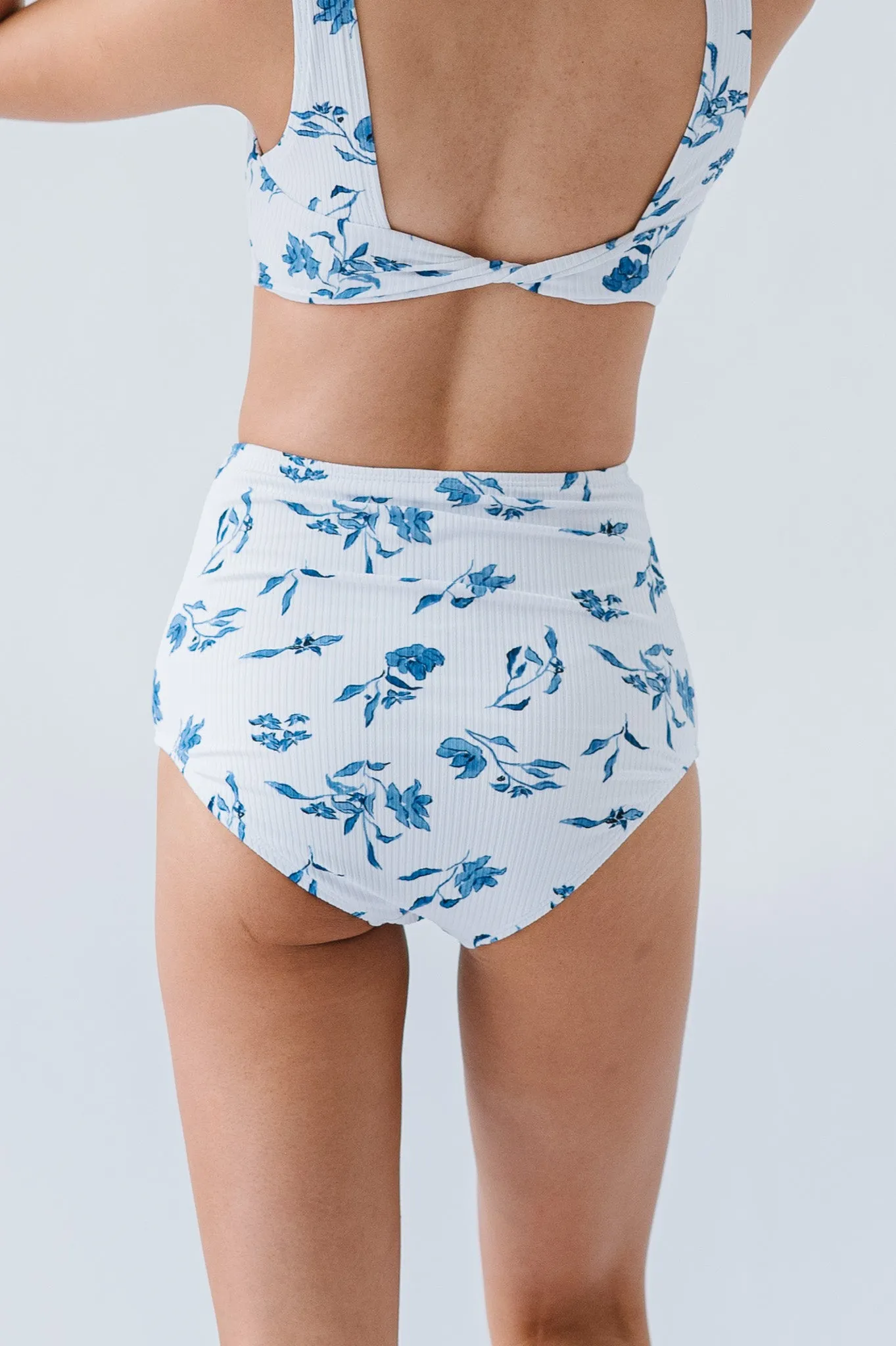 Wave Bottom | Ocean Blue Floral