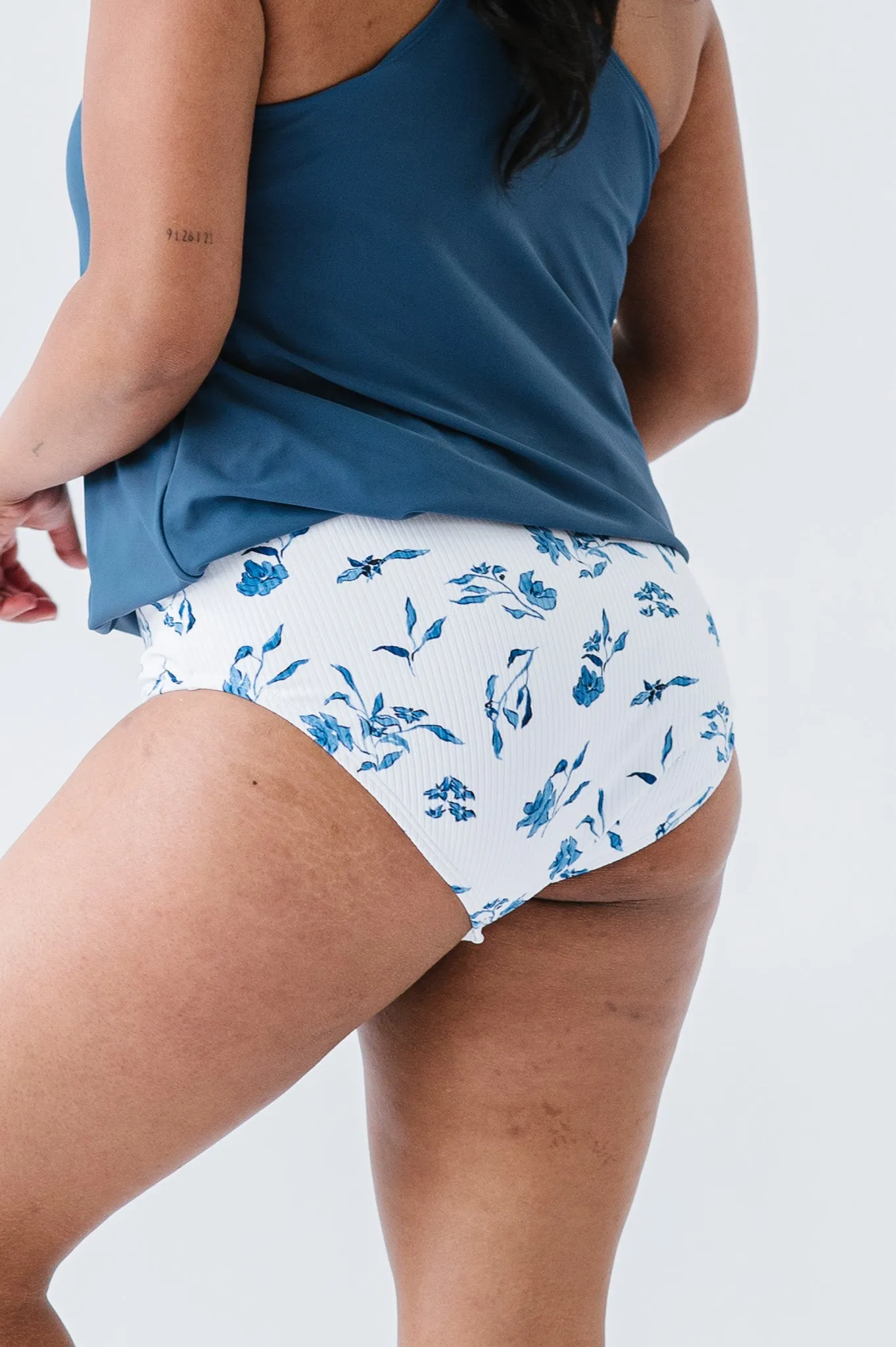 Wave Bottom | Ocean Blue Floral