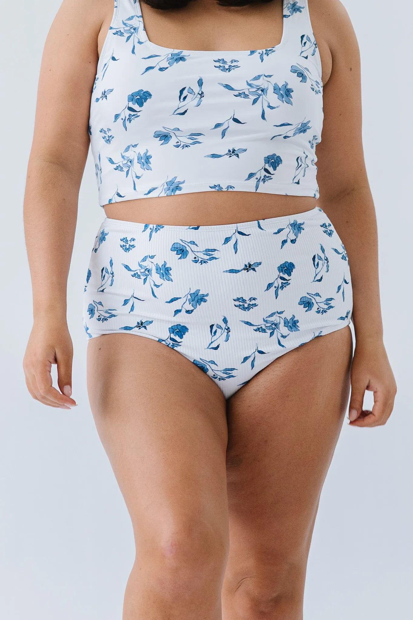 Wave Bottom | Ocean Blue Floral