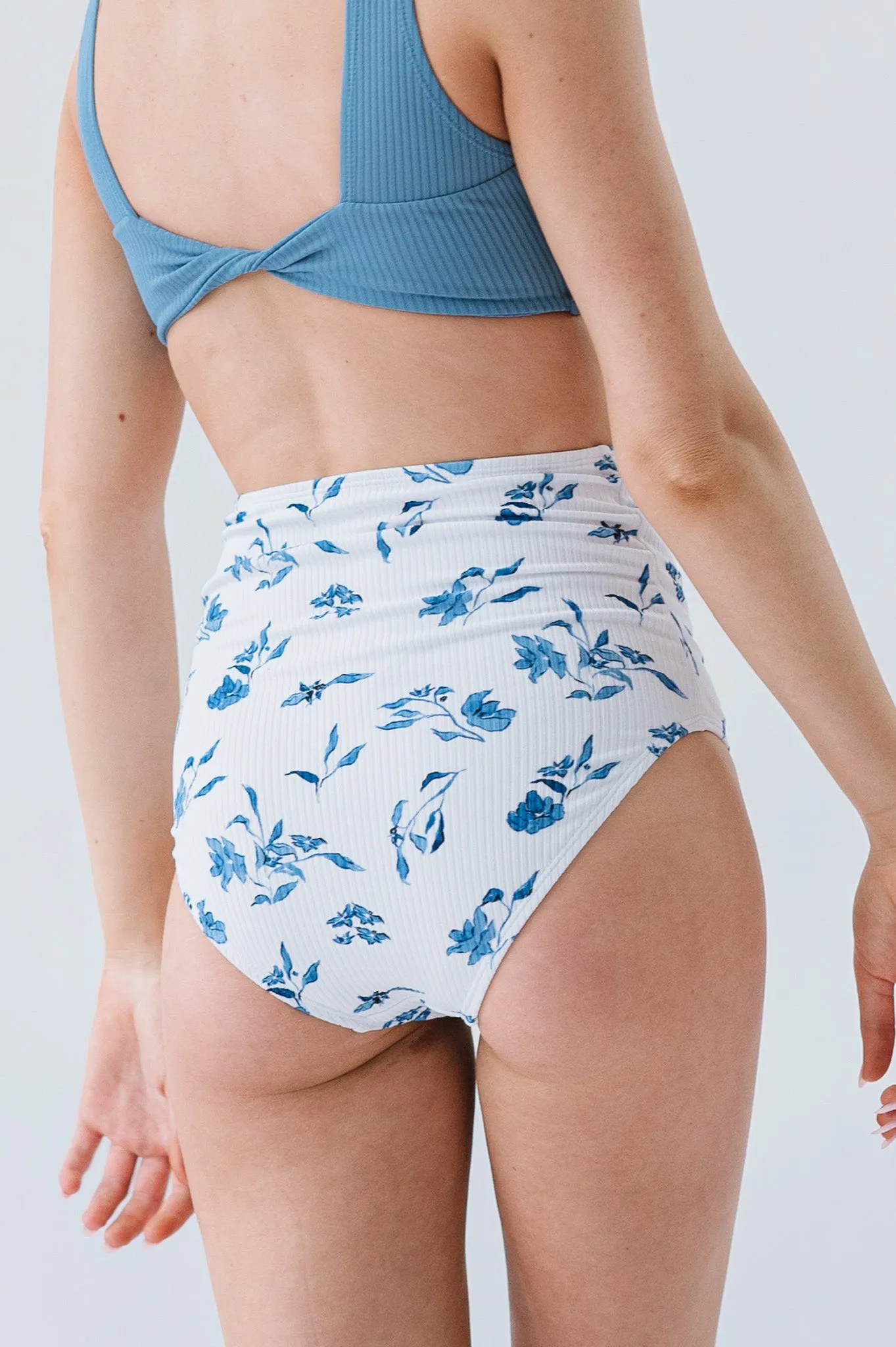 Wave Bottom | Ocean Blue Floral