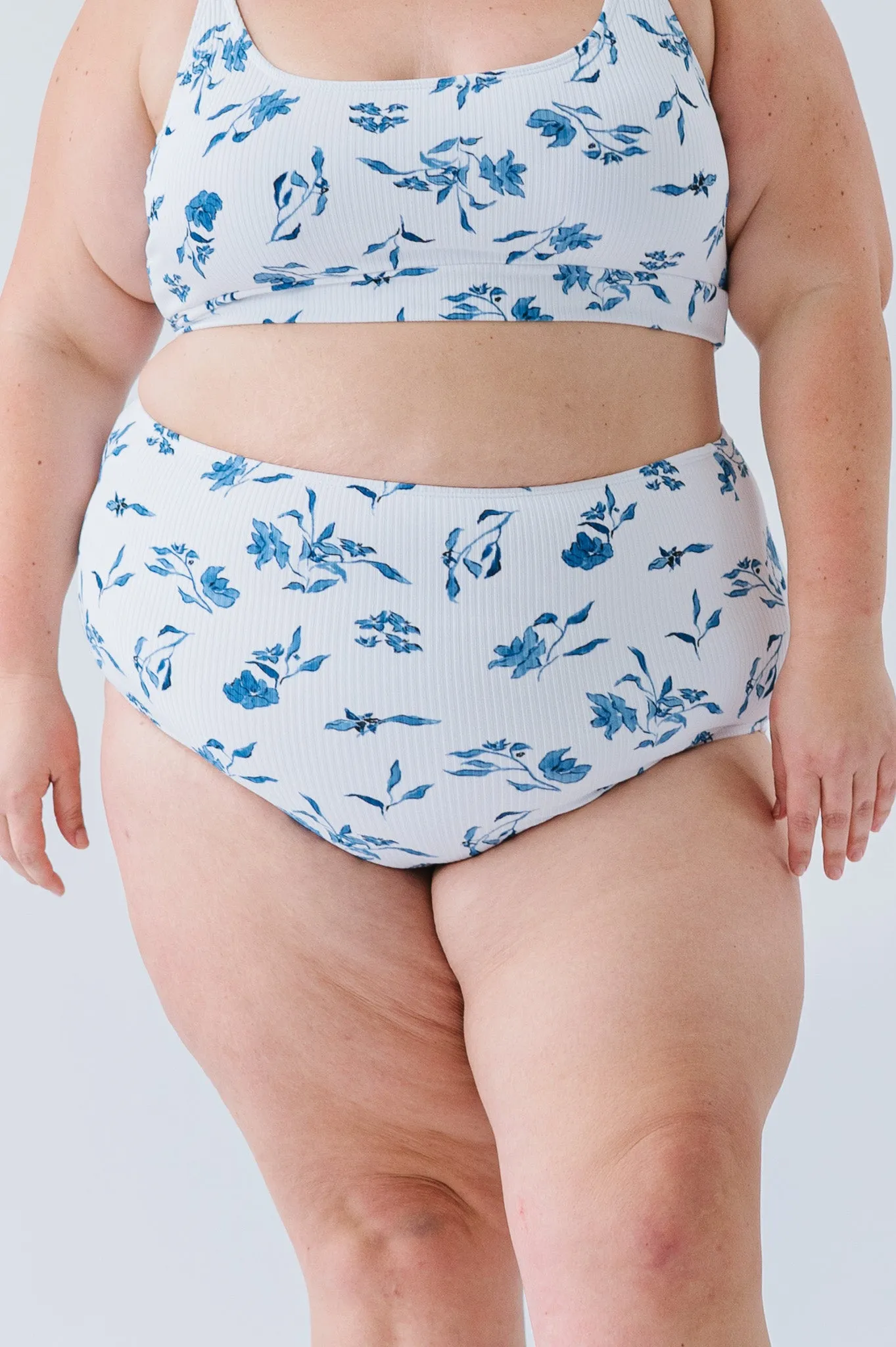 Wave Bottom | Ocean Blue Floral