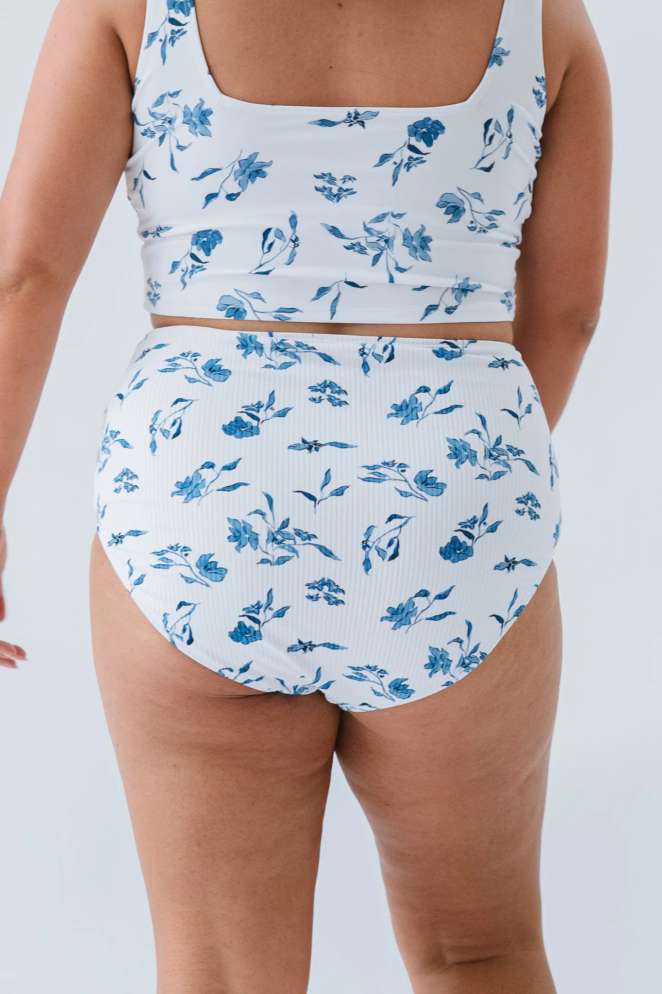 Wave Bottom | Ocean Blue Floral